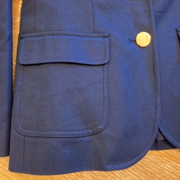 Lauren Ralph Lauren Navy Women's Blazer Gold Buttons Cotton Stretch Tailored 2 - Picture 5 of 11